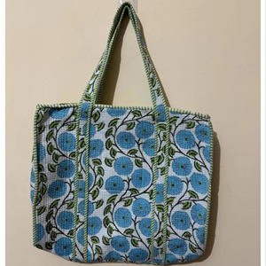 Sac fourre-tout matelassé en coton à prix de gros, ensemble de sacs faits main personnalisés, sac de marché, sac à bandoulière pour femmes, sacs d'usage quotidien - Product Image 1