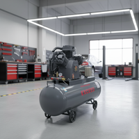 Compresseur d'air à piston robuste 10 CV 7,5 kW, réservoir 320 L, entraînement par courroie, 1,05 m³/min, F.A.D, compresseur industriel portable HW10007