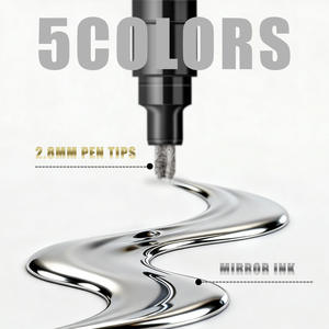 <span class=keywords><strong>Marqueur</strong></span> de réparation métallique <span class=keywords><strong>effet</strong></span> chrome Bview Art - Stylo de peinture à finition <span class=keywords><strong>miroir</strong></span> pour retouche automobile, kits de modélisme, réparation rapide des rayures - Product Image 4