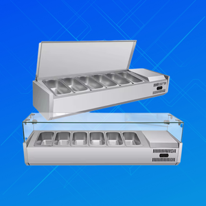 Bar à pizzas et salades réfrigéré <span class=keywords><strong>sous</strong></span> comptoir en acier inoxydable de 1,8 m pour cuisine commerciale et restaurant - Product Image 6
