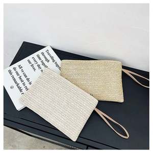 Weizenstroh Wickeltasche Gewebter Mochila de ratán Lassige Eimer Handtasche Einkaufstasche Fur Damen Pvc Plastik Strandtasche - Product Image 6