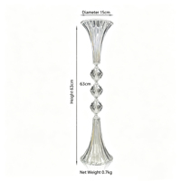 Nouveauté Décoration de mariage Support à fleurs en acrylique transparent en forme de trompette Centre de table Ornement Moderne Minimaliste BooHome
