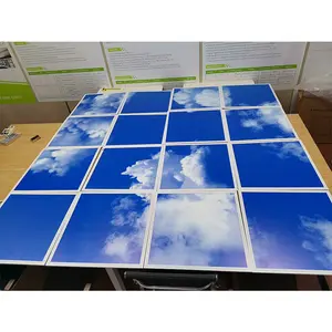 Customize 600*600 36W Real 3D Vision Artificial Led Blue Sky Ceiling Panel Light For Home Indoor Office Lighting Ultra Slim