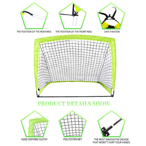 Portería <span class=keywords><strong>de</strong></span> Fútbol Plegable, Portátil, Resistente a Impactos, <span class=keywords><strong>de</strong></span> 3 Segundos <span class=keywords><strong>de</strong></span> Instalación, 4x3 Pies, con Red - Product Image 5