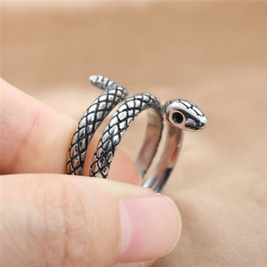 Snake <b>Ring</b> Stainless Steel Men's Punk Style Animal Shape Geometric Design Gift Jewelry 24048 - Product Image 3