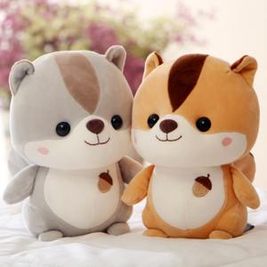 Jouets en peluche super mignons en forme d'écureuil, petits animaux à <span class=keywords><strong>corps</strong></span> souple, poupées en tissu, cadeaux pour enfants en gros - Product Image 1
