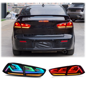 Luz Trasera <span class=keywords><strong>LED</strong></span> Mejorada para Mitsubishi Lancer EX 2008-2018, Estilo EVO, Luz RGB de Marcha, Freno y Reversa, Conjunto de Lámparas Traseras - Product Image 1
