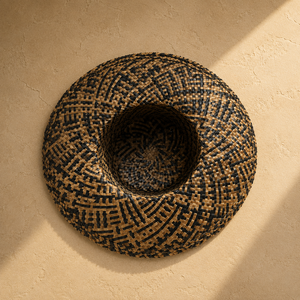 Sombrero de Pescador Lontar de Ala Ancha, Pintado a Mano, Protección Solar, para Playa, Viajes, Verano, Aire Libre, Unisex, Adulto, Casual, Étnico, Bali - Product Image 3