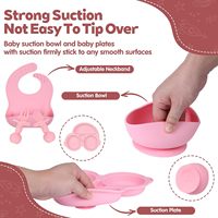 Nouvel ensemble d'alimentation pour bébé en silicone, design dessin animé 2026, kit d'approvisionnement pour l'autonomie alimentaire du bébé, qualité alimentaire, avec bol et assiette à ventouse