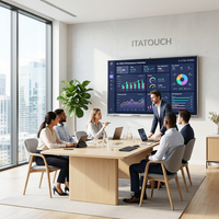 Panel Plano Interactivo Inteligente de Doble Sistema para Educación y Conferencias con Pantalla 4K, Soporte Móvil y Función de Compartir Pantalla Inalámbrica