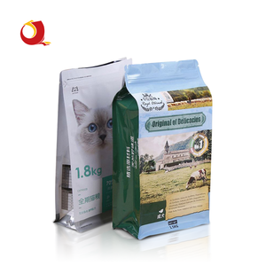 Nhà máy trực tiếp tùy chỉnh có thể tái chế dây kéo lá đứng lên túi đáy phẳng cho thức ăn Vật Nuôi-an toàn cho chó và mèo xử lý bao bì - Product Image 3