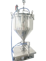 Machine de remplissage semi-automatique pneumatique en acier inoxydable pour liquides, crèmes, gels, boissons et produits chimiques à haute viscosité, pour bouteilles en verre