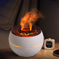 Volcano Ultrasonic Aroma Diffuseur Mist Spray Désodorisant Huile Essentielle Flamme USB Humidificateur avec Veilleuse pour Bureau à Domicile