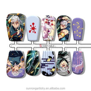 Fournitures en gros pour ongles portables réutilisables, faux ongles à presser avec motifs de dessins animés japonais 2D - Product Image 4
