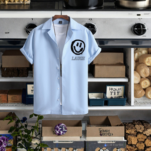 Camisa Casual de Playa con Estampado de Dibujos Animados para Hombre, Verano 2025, Estilo Americano, 100% Algodón, Manga Corta, Tejido de Punto, Anti-Pilling - Product Image 3