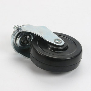 Furniture Caster Solid Rubber Wheel 40 50 65 75 100mm Rigid With Brake Lightweight Durable Black For Furniture - Product Image 2