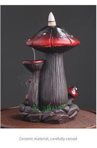 Venta al por mayor decoración nórdica moderna del hogar <span class=keywords><strong>quemador</strong></span> <span class=keywords><strong>de</strong></span> <span class=keywords><strong>incienso</strong></span> <span class=keywords><strong>de</strong></span> <span class=keywords><strong>reflujo</strong></span> <span class=keywords><strong>de</strong></span> setas - Product Image 6