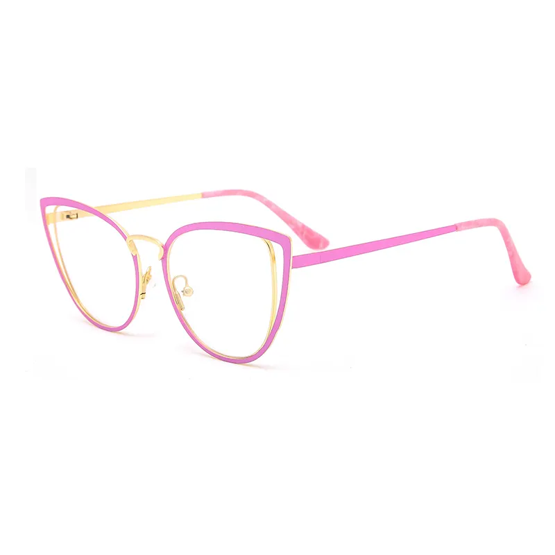 Best Popular Cat Eye Glasses Fashionable Metal Optical Computer Glasses Frame Wholesale Eyeglasses Woman Eyewear