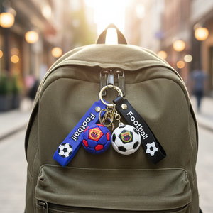 พวงกุญแจรูปฟุตบอล ของที่ระลึกสำหรับแฟนบอล ของขวัญชิ้นเล็ก พวงกุญแจ DIY อุปกรณ์ตกแต่งพวงกุญแจ ของที่ระลึกฟุตบอลโลกกาตาร์ - Product Image 1