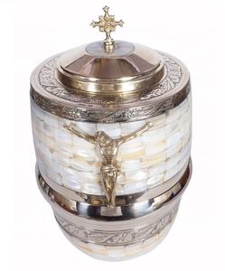 Urne funéraire en métal croisé pour cendres humaines, urne funéraire en métal pour adultes, commémoration catholique, urne funéraire européenne en laiton massif - Product Image 3