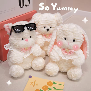 Teddy <b>Bear</b> Plush Toy, <b>Cute</b> Rabbit Stuffed Animal with Long Ears, Apron Teddy <b>Bear</b> Doll, Dog Toy, Festival Gift - Product Image 3