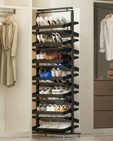 UZIA-13-4.7 Zapatero Metálico Convertible con Ruedas, Mueble de Almacenamiento Deslizable Extraíble, Organizador de Gran Capacidad para el Hogar