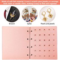 Feutre Bijoux Organisateur Livre Rose Feutre De Stockage Livre Broche Titulaire Page-Flip Pin Présentoir pour Pin Badge Bijoux Collier