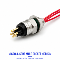 Connecteur sous-marin étanche HYSF SUBSEA MCBH3F Micro 3 broches femelle 7/16-20UNF, prise électrique sous-marine pour ROV