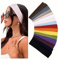 Bandeau de sport uni, élastique, large, pour la salle de sport, le yoga, l'exercice, bande anti-transpiration, bandage, bandeau de course à pied, bandeau de yoga, 28 couleurs, vente en gros