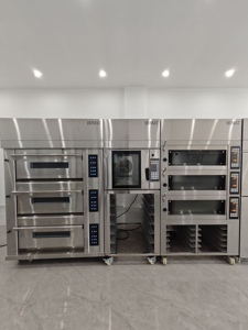 Horno de panadería de 3 cubiertas y 2-3 bandejas para panaderos que buscan equipos de horneado fiables para la producción de pan y repostería, con estante para bandejas - Product Image 4