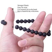 Bracelet en pierre de lave 8 mm Perle d'agate naturelle Perle de guérison Bracelet Yoga Cadeau Diffuseur d'aromathérapie Bijoux