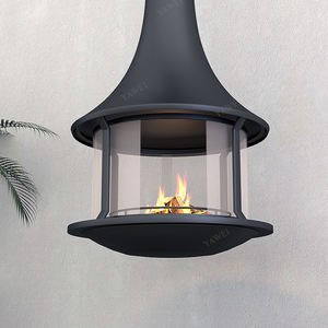 Cheminée suspendue centrale élégante pour intérieur, poêle à bois avec écran en verre, vente en gros - Product Image 3