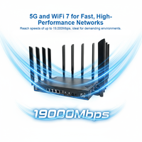 Router OEM 5G Empresarial WIFI 7 Tri-Banda BE19000 OpenWrt con Ranura para Tarjeta SIM, Amplia Cobertura WIFI 4G, Router Personalizado