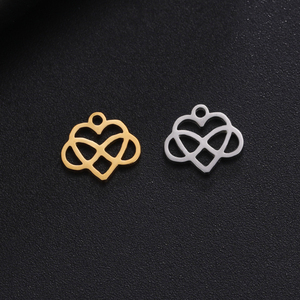<span class=keywords><strong>Charm</strong></span> simbolo <span class=keywords><strong>infinito</strong></span> in acciaio inossidabile semplice Mini accessori per collana con ciondolo a cuore ciondoli all'ingrosso per la creazione di gioielli - Product Image 4