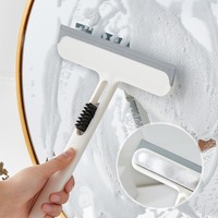 Brosse d'essuie-glace en silicone pour nettoyage de vitres Brosse plastique Salle de bain Miroir Nettoyeur de sol Douche Raclette Outils de nettoyage à domicile Éponge