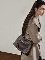 Tas Selempang Kulit Asli Gaya Korea Musim Gugur Terbaru, Tas Bahu Hobo Kapasitas Besar, Tas Tangan Wanita Vintage