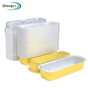 กล่องอบเค้กอะลูมิเนียมทรงสี่เหลี่ยมขนาดเล็ก 200 มล. สีสันสดใส พร้อมฝาพลาสติก - Product Image 1