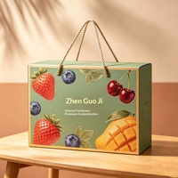 Carpeta de Regalo Premium Personalizada de Papel Aséptico para Frutas con Asa para Transporte, para Uso en Exposiciones, Impresión en Bronce, Venta al por Mayor