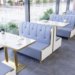 Muebles <span class=keywords><strong>de</strong></span> comedor modernos en oferta, sofá tipo booth, mesa <span class=keywords><strong>de</strong></span> mármol y juego <span class=keywords><strong>de</strong></span> sillas para cafetería, bistro. - Product Image 2