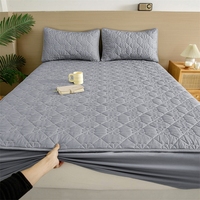 Protège-matelas matelassé imperméable de qualité supérieure en coton lavé, drap-housse doux et respirant