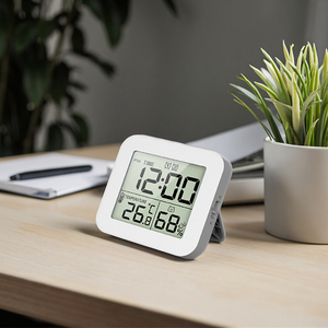 Tùy Chỉnh Nhà Bếp Kỹ Thuật Số Thời Gian Thức Dậy Nhiệt Kế Ẩm Kế Cảm Biến Đồng Hồ Báo Thức Đồng Hồ Treo Tường Với Nhiệt Độ Độ Ẩm Meter - Product Image 4