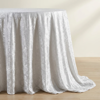 Nappe Ronde en Velours Blanc Écrasé Sans Couture en Polyester pour Fêtes de Noël et Événements de Mariage (Vente en Gros)