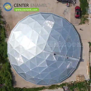 정련소 및 탱크 농장에 설치된 알루미늄 돔 지붕