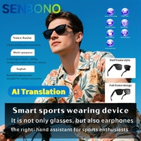 Lunettes Intelligentes SENBONO avec Traduction IA, Prise en Charge Multilingue, Musique Sans Fil, Appels et Lunettes de Sport Intelligentes IA