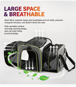 पोर्टेबल वाहक संदट्स और छोटे कुत्ते, कार यात्रा के लिए उपयुक्त, आकर्षक डिजाइन, विस्तार और आसान टोकरी बैग के साथ। - Product Image 2