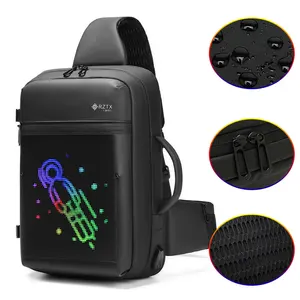 Newest Stylish Large Capacity LED Space Mens Bag Crossbody Single Shoulder Sling Chest Bag With LED Screen Display