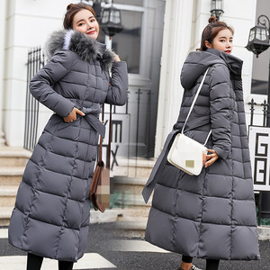 Abrigo de Invierno Elegante para <span class=keywords><strong>Mujer</strong></span>, Estilo Moderno, Recién Llegado, con Cuello de Piel Grande, Largo, Grueso, Ajustado, de Algodón - Product Image 5