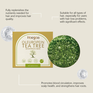 Barra de Champú de Árbol de Té y Oliva 60g, Marca Privada OEM, Oleuropeína, Vegano, Detox, Aroma a Menta - Product Image 3