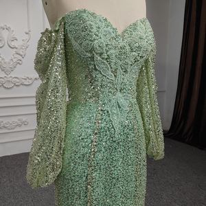 9901-1 Nouvelle robe de soirée élégante au design tendance, dentelle à perles, applique sirène, paillettes, robe de soirée - Product Image 5