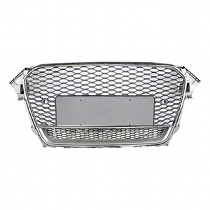 High Quality PNB New ABS Chrome Frame Black <b>Mesh</b> Honeycomb <b>Grill</b> <b>for</b> Audi A4/S4 B8.5 RS4 Refit 2013-2016 3-Month Warranty - Product Image 1